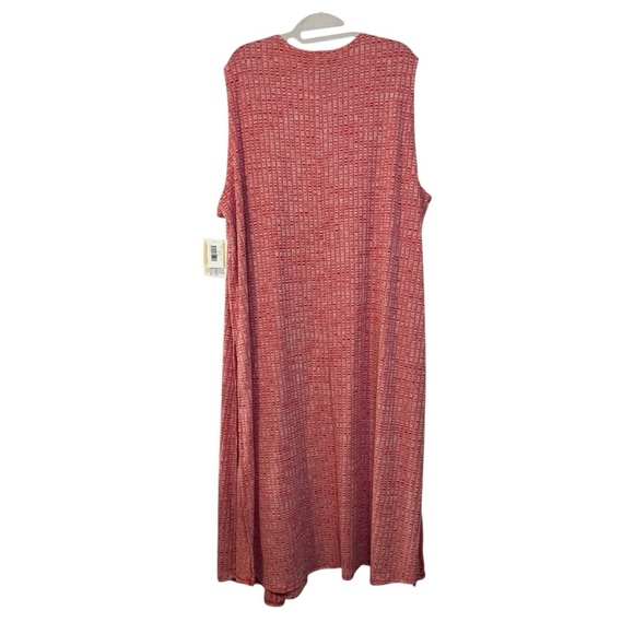 NWT Lularoe Joy Red Ribbed Knit Sleeveless Longline Duster Cardigan vest wmns XL - Picture 6 of 11